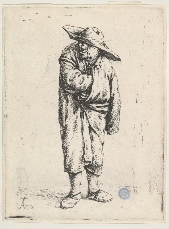 Peasant With His Hand In His Cloak Wall Art by Adriaen van Ostade - High-Resolution Digital Print