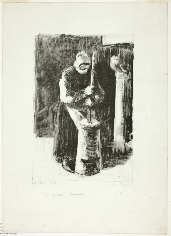 Peasant Woman Churning Milk