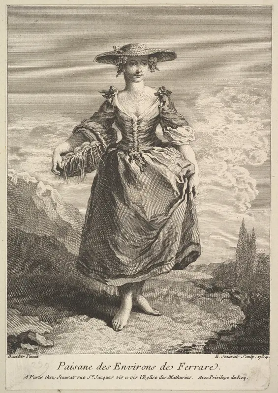 Peasant Woman from Around Ferrara Wall Art by Edmé Jeaurat - High-Resolution Digital Print