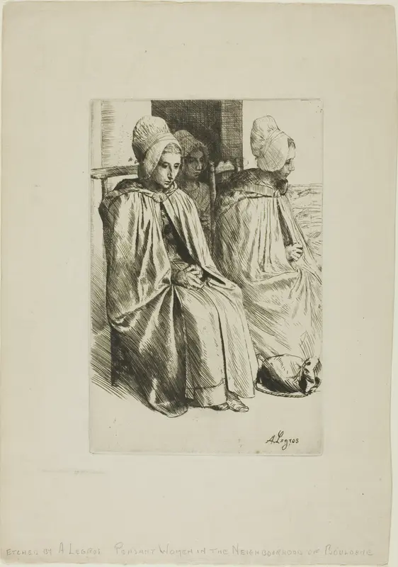 Peasant Women from Near Boulogne Wall Art by Alphonse Legros - High-Resolution Digital Print