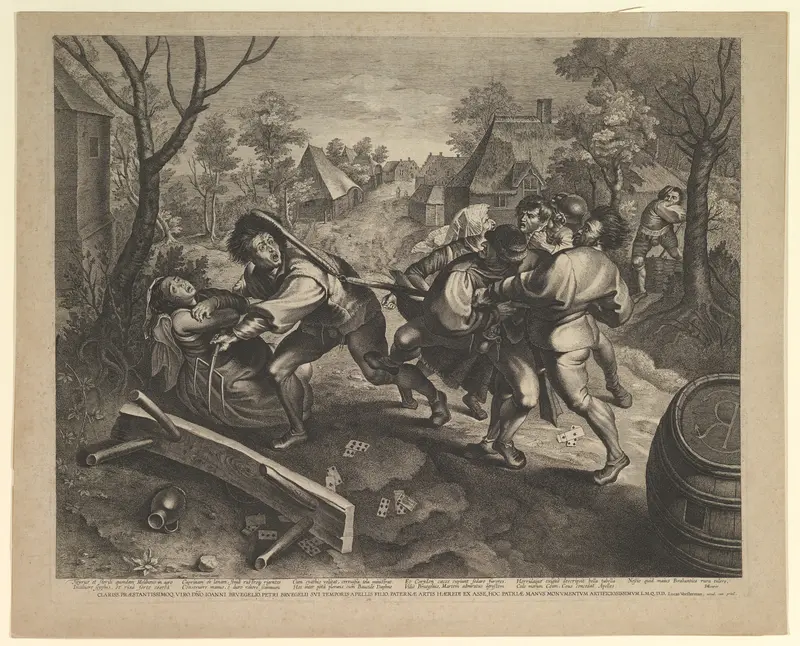 Peasants Fighting over a Game of Cards Wall Art by Lucas Vorsterman I - High-Resolution Digital Print