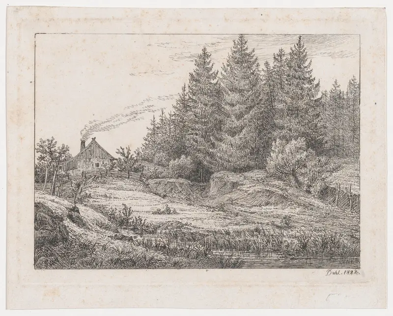 Peasant's Hut at the Edge of a Forest Wall Art by Johan Christian Dahl - High-Resolution Digital Print