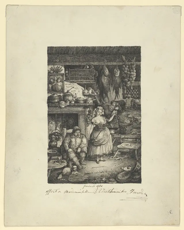 Peasants' interior with spinner Wall Art by Rodolphe Bresdin - High-Resolution Digital Print