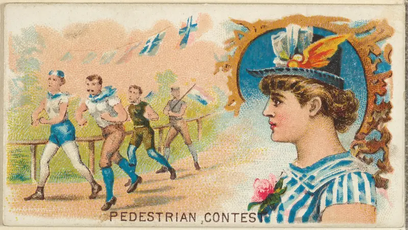 Pedestrian Contest, from the Games and Sports series (N165) for Old Judge Cigarettes Wall Art by Goodwin & Company - High-Resolution Digital Print