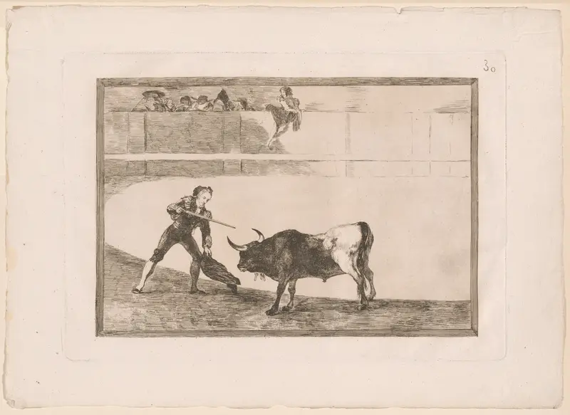 Pedro Romero killing the halted bull, plate 30 from The Art of Bullfighting
