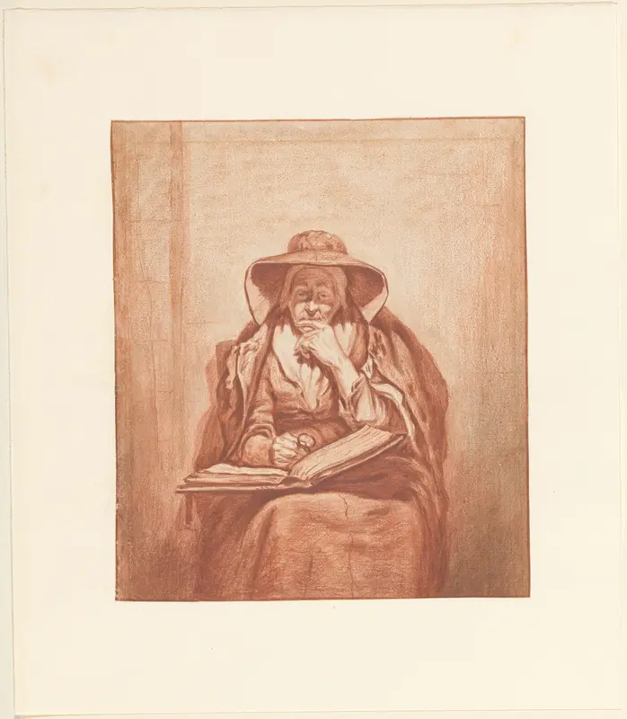 Peinzende oude vrouw, met een boek op haar schoot Wall Art by Pieter Christoffel Wonder - High-Resolution Digital Print