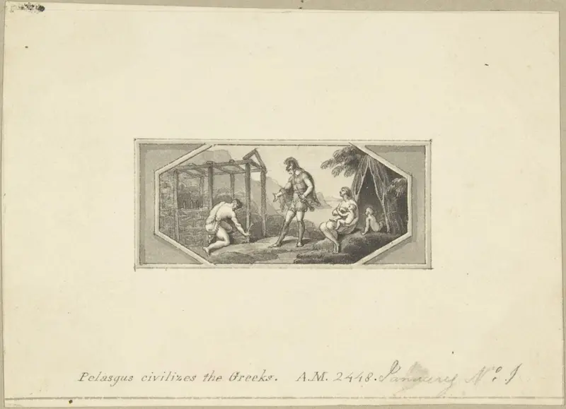 Pelasgus Civilizes the Greeks Wall Art by Edward Francis Burney - High-Resolution Digital Print