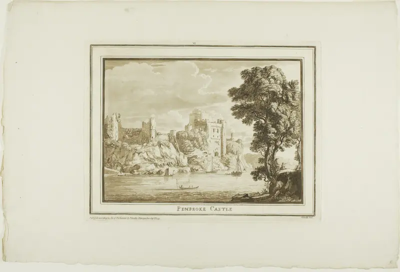Pembroke Castle, plate six from Twelve Views in South Wales Wall Art by Paul Sandby - High-Resolution Digital Print