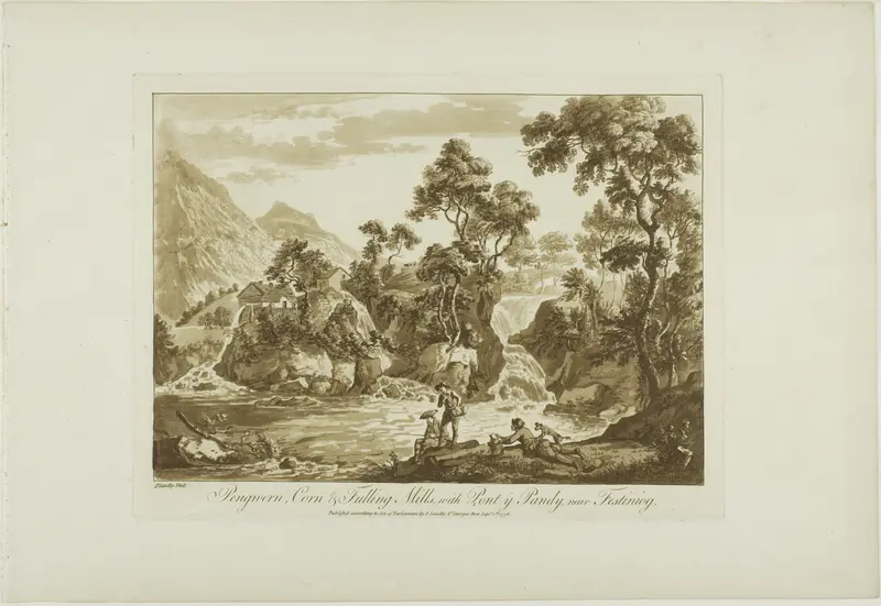 Pengnern Corn and Fulling Mills, with Pont y Pandy, Near Festiniog, from Twelve Views in North Wales