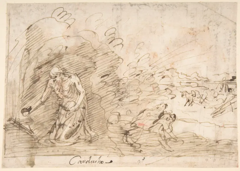 Penitent St. Jerome (recto); Notes and Accounts (verso) Wall Art by Vicente Carducho - High-Resolution Digital Print