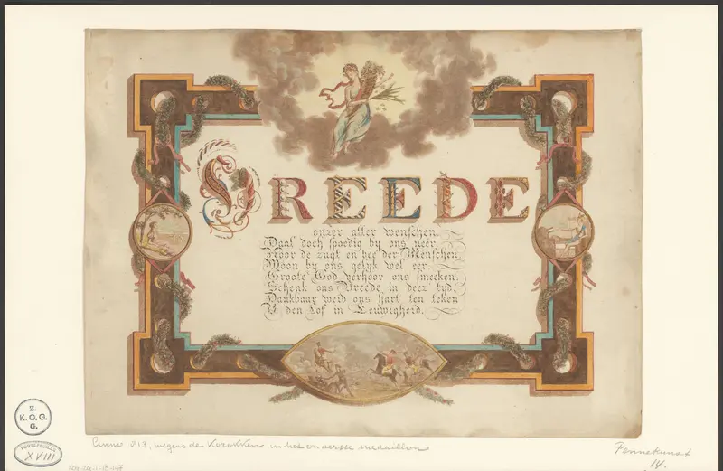 Pennekunst op de vrede in 1813 Wall Art by anonymous - High-Resolution Digital Print
