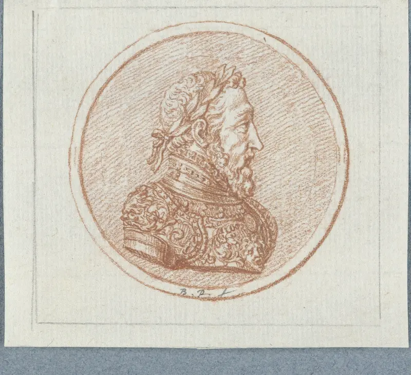 Penning met portret van Hendrik II, koning van Frankrijk Wall Art by Bernard Picart - High-Resolution Digital Print
