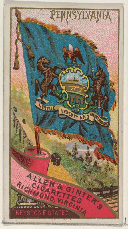 Pennsylvania, from Flags of the States and Territories (N11) for Allen & Ginter Cigarettes Brands Wall Art by Allen & Ginter - High-Resolution Digital Print