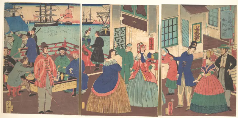 People of the Five Nations Drinking and Eating (Gokakoku jinbutsu dontaku no zu)