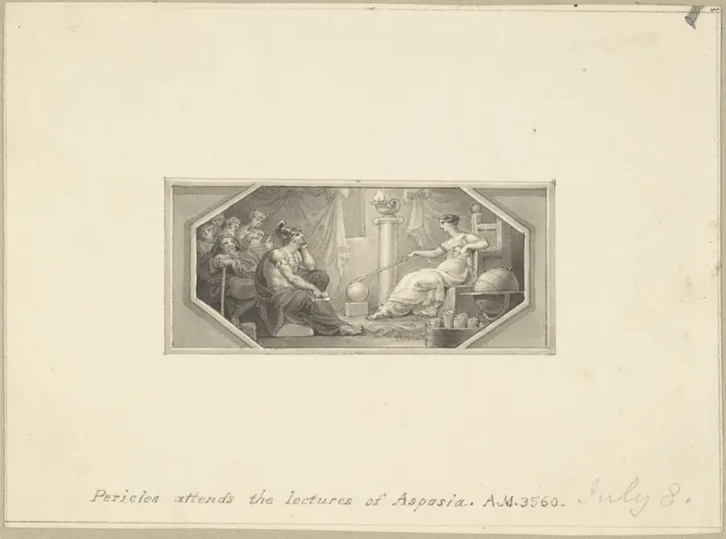 Pericles Attends the Lectures of Aspasia Wall Art by Edward Francis Burney - High-Resolution Digital Print