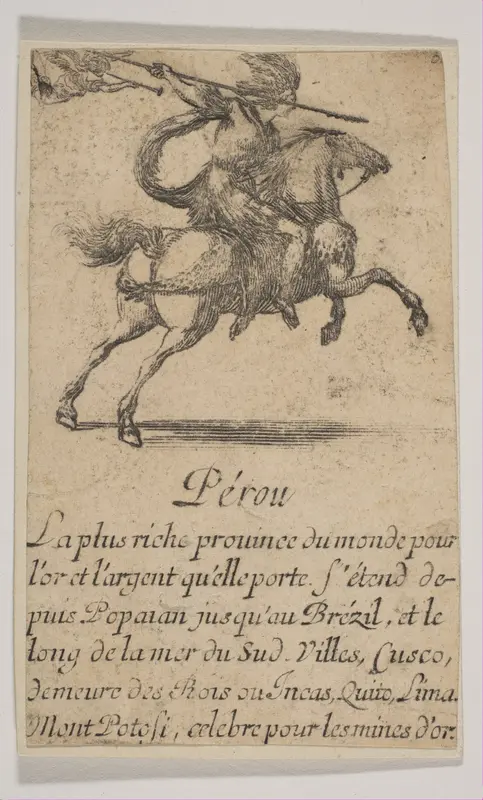 Pérou, from the playing cards "Jeu de la Géographie" Wall Art by Stefano della Bella - High-Resolution Digital Print