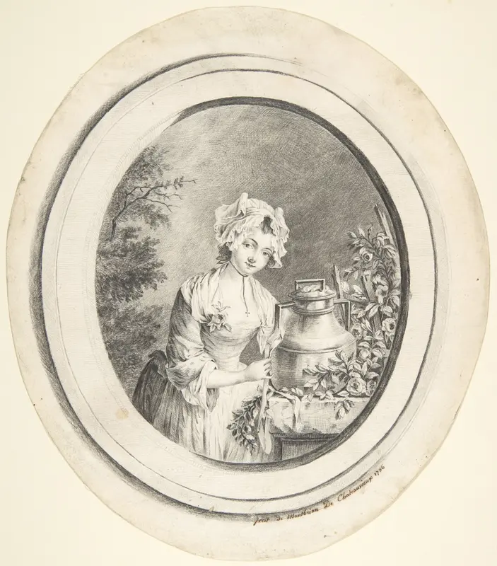 Perrette, ou la petite laitière Wall Art by Montbrian De Chateauvieux - High-Resolution Digital Print