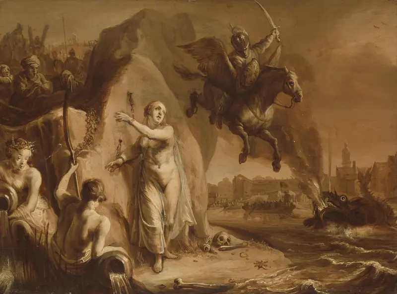 Perseus en Andromeda. Allegorie op de bevrijding van de Nederlanden door prins Frederik Hendrik Wall Art by Unknown - High-Resolution Digital Print