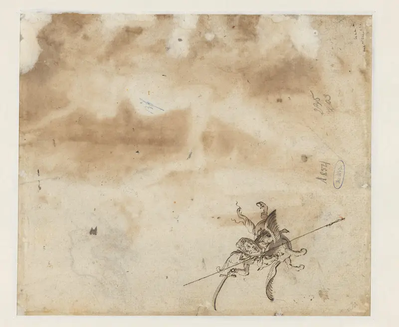 Perseus op Pegasus met het hoofd van Medusa Wall Art by Unknown - High-Resolution Digital Print