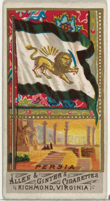 Persia, from Flags of All Nations, Series 1 (N9) for Allen & Ginter Cigarettes Brands Wall Art by Allen & Ginter - High-Resolution Digital Print