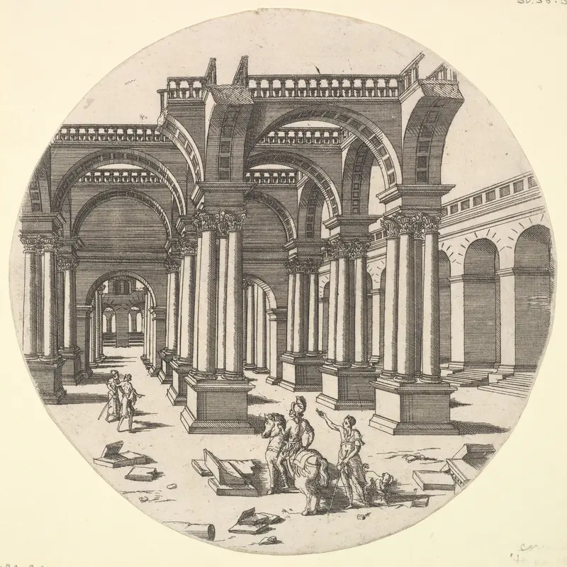 Perspectival View, Temple of Isis Wall Art by Jacques Androuet Du Cerceau - High-Resolution Digital Print