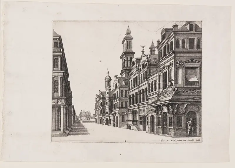 Perspective view of a street Wall Art by Johannes van Doetecum - High-Resolution Digital Print