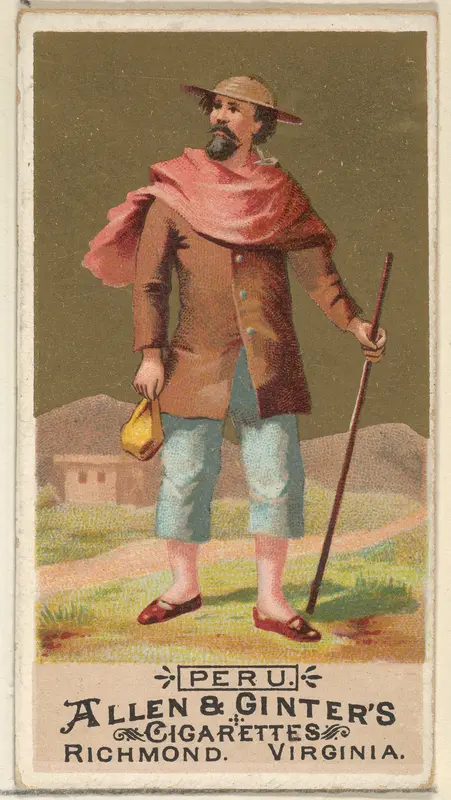 Peru, from the Natives in Costume series (N16) for Allen & Ginter Cigarettes Brands Wall Art by Allen & Ginter - High-Resolution Digital Print