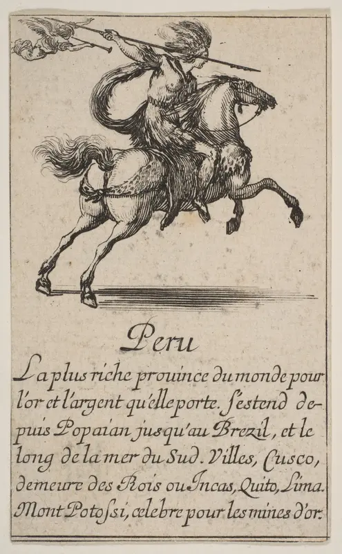 Peru, from the playing cards "Jeu de la Géographie" Wall Art by Stefano della Bella - High-Resolution Digital Print