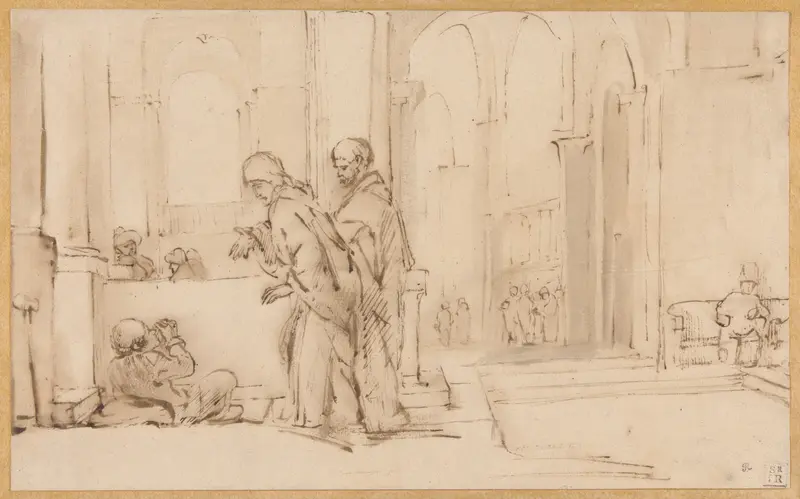 Peter and John at the Temple Gate Wall Art by Willem Drost - High-Resolution Digital Print