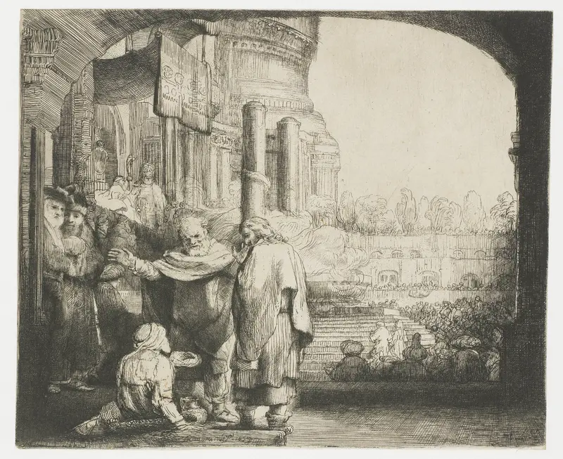 Peter and John heal a paralyzed man at the temple gate Wall Art by Unknown - High-Resolution Digital Print