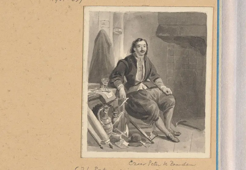 Peter de Grote in zijn huis in Zaandam Wall Art by Johann Wilhelm Kaiser (I) - High-Resolution Digital Print
