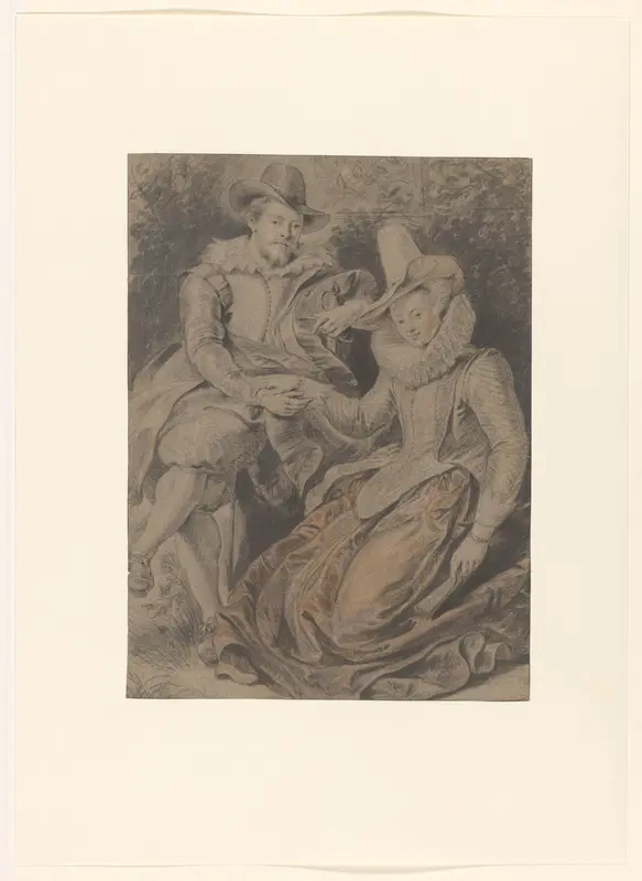 Peter Paul Rubens met zijn eerste vrouw Isabella Brant Wall Art by anonymous - High-Resolution Digital Print