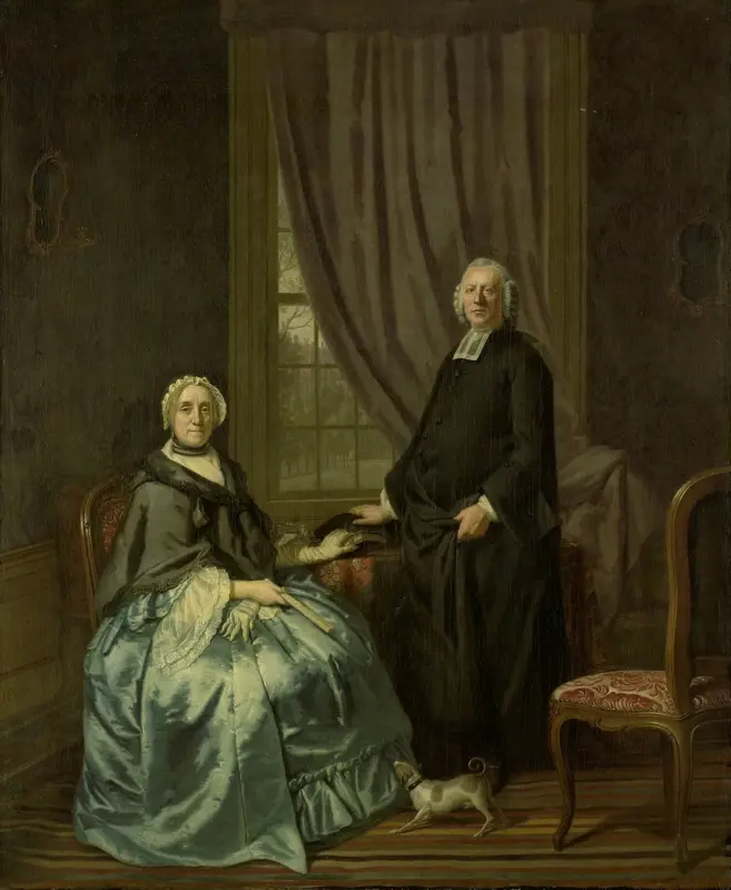 Petrus Bliek (1706-97), remonstrants predikant te Amsterdam, met zijn vrouw Cornelia Drost (gest 1775) Wall Art by Hendrik Pothoven - High-Resolution Digital Print