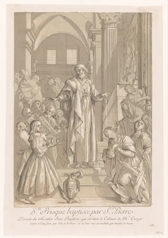 Petrus doopt de heilige Prisca van Rome Wall Art by Unknown - High-Resolution Digital Print