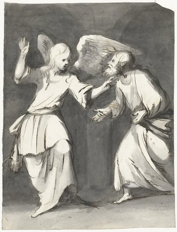 Petrus door een engel uit de gevangenis bevrijd Wall Art by Moses ter Borch - High-Resolution Digital Print
