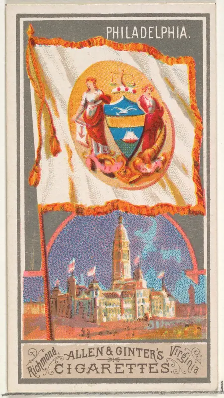 Philadelphia, from the City Flags series (N6) for Allen & Ginter Cigarettes Brands Wall Art by Allen & Ginter - High-Resolution Digital Print