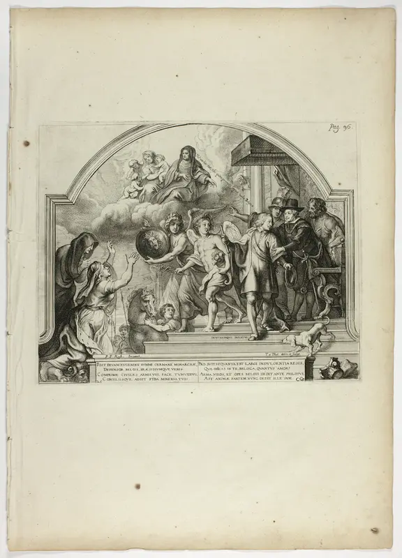 Philip IV Appointing Prince Ferdinand Governor of the Netherlands, plate 25 from Casperius Gevartius, Pompa Introitus Honori Serenissimi Principis Ferdinandi (Triumphal Entry of the Most Serene and Honorable Cardinal-Infante Ferdinand) Wall Art by Theodoor van Thulden - High-Resolution Digital Print