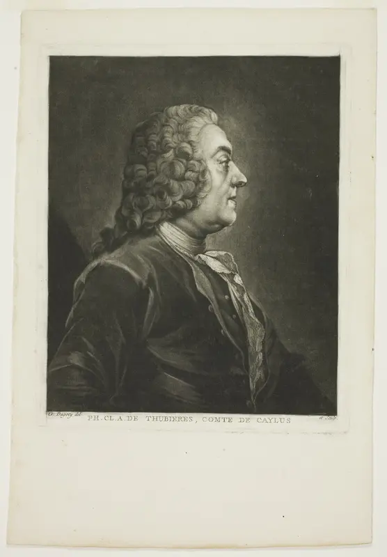 Philippe Claude Tubières, Comte de Caylus Wall Art by Jean Baptiste André Gautier d'Agoty - High-Resolution Digital Print