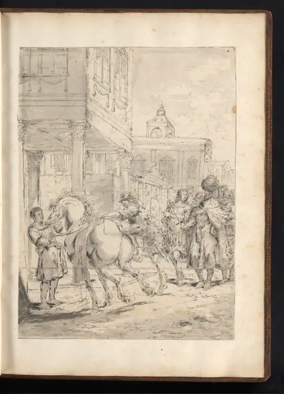 Philippus II en Alexander de Grote bekijken het paard Bucephalus Wall Art by Leonaert Bramer - High-Resolution Digital Print