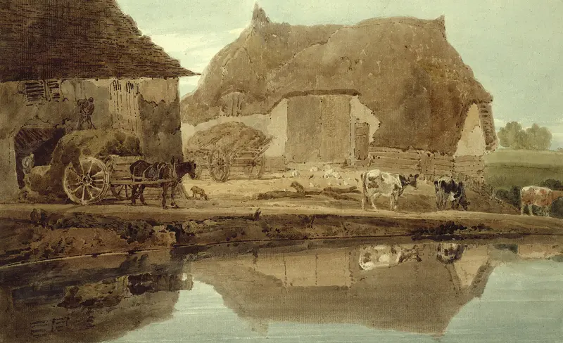 Phineas Borret's Farm near Saffron Walden Wall Art by Thomas Girtin - High-Resolution Digital Print