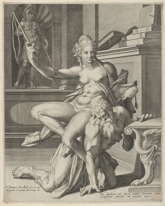 Phyllis and Aristotle Wall Art by Johann Sadeler I - High-Resolution Digital Print