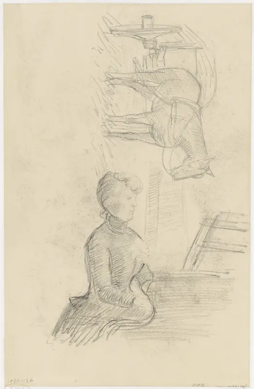 Pianospelende vrouw en een paard