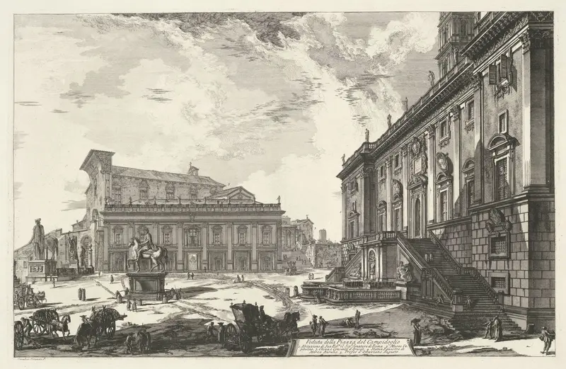 Piazza del Campidoglio te Rome Wall Art by Unknown - High-Resolution Digital Print
