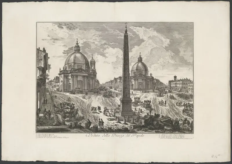 Piazza del Popolo te Rome Wall Art by Giovanni Battista Piranesi - High-Resolution Digital Print