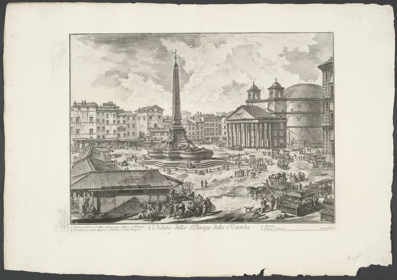 Piazza della Rotonda te Rome Wall Art by Unknown - High-Resolution Digital Print