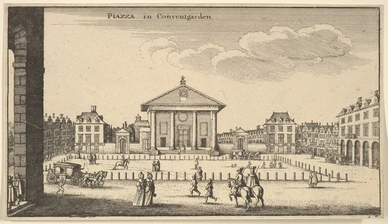 Piazza in Covent Garden Wall Art by Wenceslaus Hollar - High-Resolution Digital Print