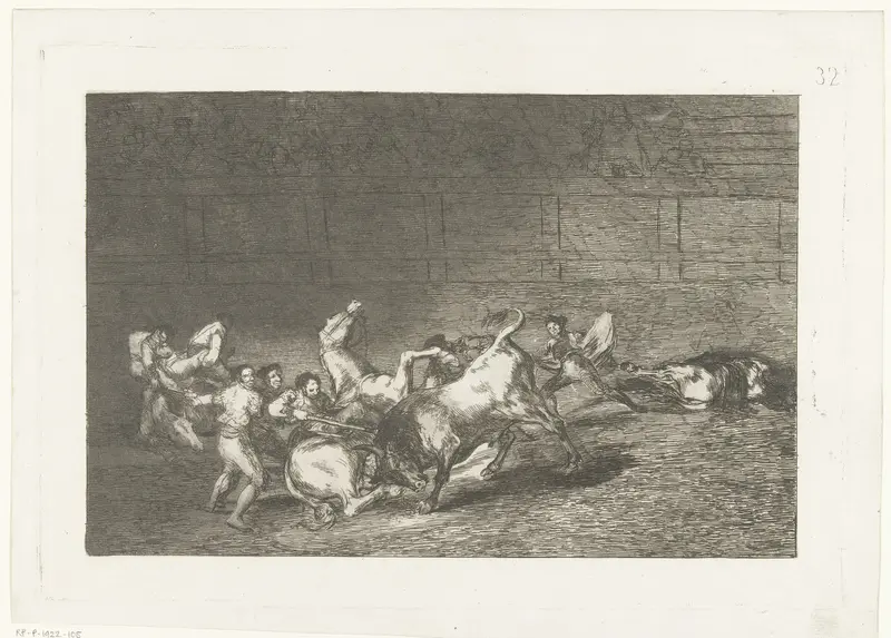 Picador steekt een lans in een stier Wall Art by Francisco de Goya - High-Resolution Digital Print