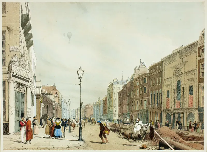 Piccadilly, Looking Towards the City, plate seventeen from Original Views of London as It Is Wall Art by Thomas Shotter Boys - High-Resolution Digital Print