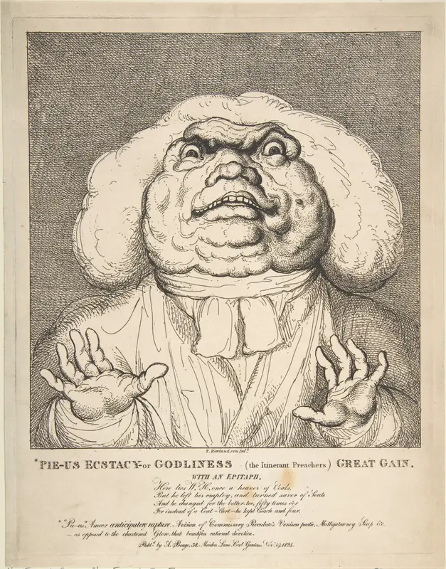 Pie-Us Ecstacy – or Godliness (the Itinerant Preachers) Great Gain Wall Art by Thomas Rowlandson - High-Resolution Digital Print