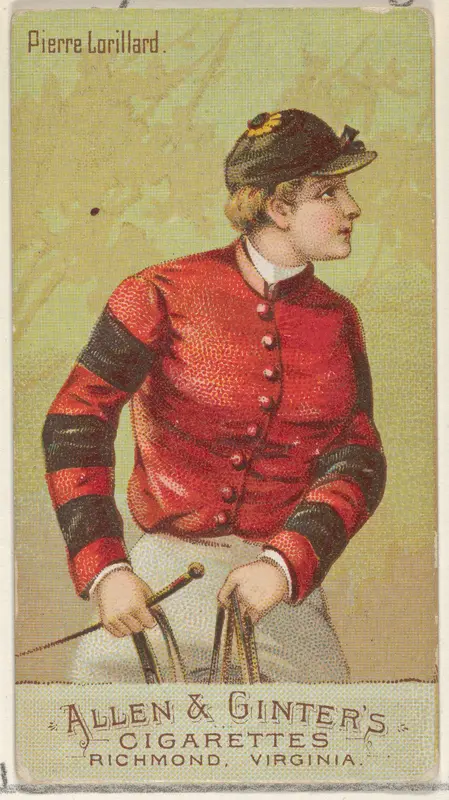 Pierre Lorillard, from the Racing Colors of the World series (N22b) for Allen & Ginter Cigarettes Wall Art by Allen & Ginter - High-Resolution Digital Print